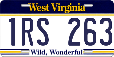 WV license plate 1RS263