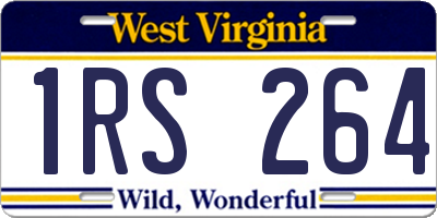 WV license plate 1RS264