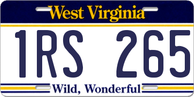 WV license plate 1RS265
