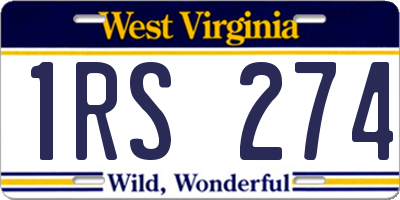 WV license plate 1RS274
