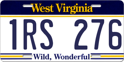 WV license plate 1RS276