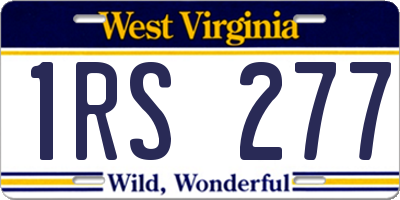 WV license plate 1RS277