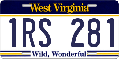 WV license plate 1RS281