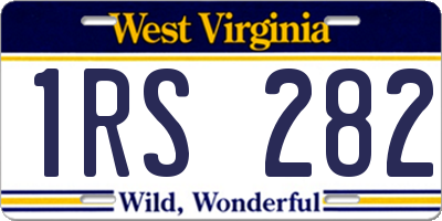 WV license plate 1RS282