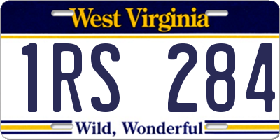 WV license plate 1RS284