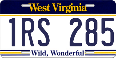 WV license plate 1RS285