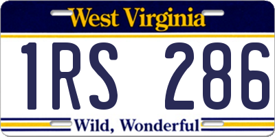 WV license plate 1RS286