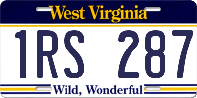 WV license plate 1RS287
