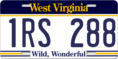 WV license plate 1RS288