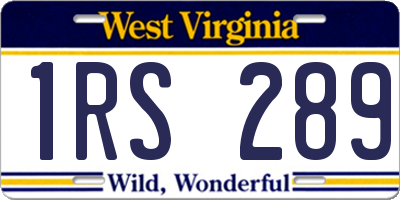 WV license plate 1RS289
