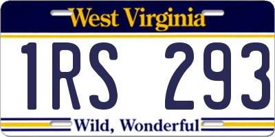 WV license plate 1RS293