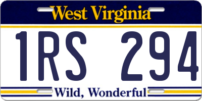 WV license plate 1RS294