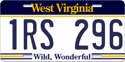 WV license plate 1RS296