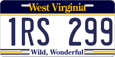 WV license plate 1RS299