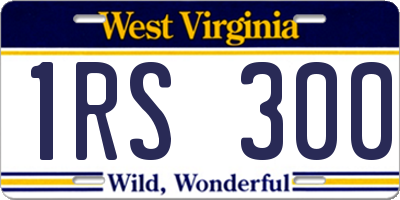 WV license plate 1RS300