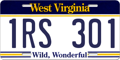 WV license plate 1RS301