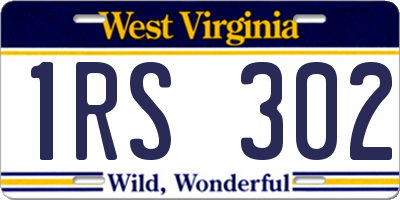 WV license plate 1RS302