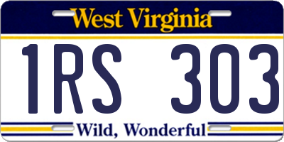 WV license plate 1RS303
