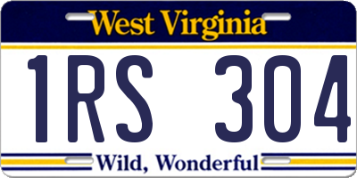 WV license plate 1RS304
