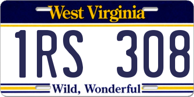 WV license plate 1RS308