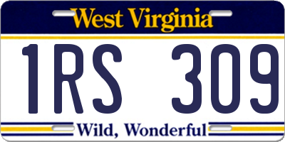 WV license plate 1RS309