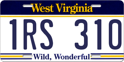 WV license plate 1RS310