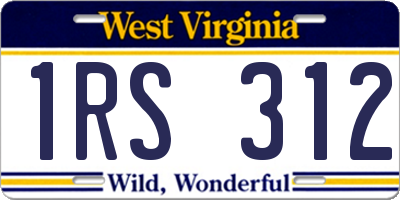 WV license plate 1RS312
