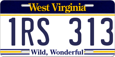 WV license plate 1RS313