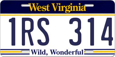 WV license plate 1RS314