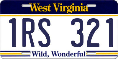 WV license plate 1RS321