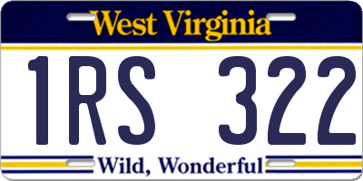 WV license plate 1RS322