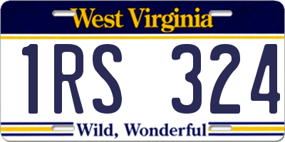 WV license plate 1RS324
