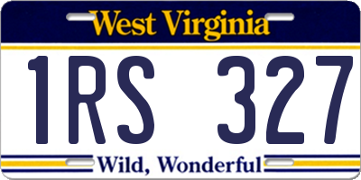 WV license plate 1RS327