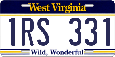 WV license plate 1RS331