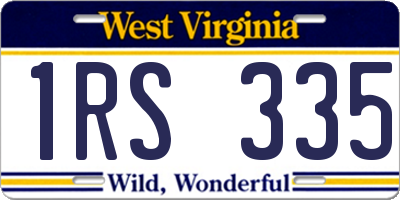 WV license plate 1RS335