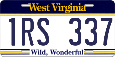 WV license plate 1RS337