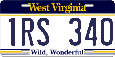WV license plate 1RS340