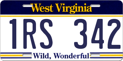 WV license plate 1RS342