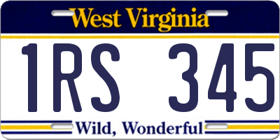 WV license plate 1RS345