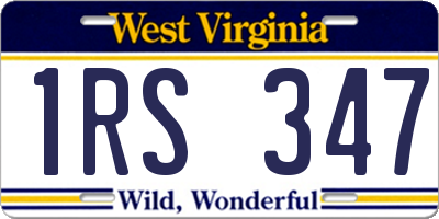 WV license plate 1RS347