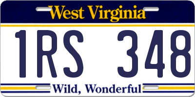 WV license plate 1RS348