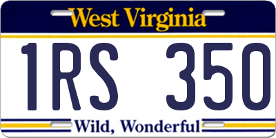 WV license plate 1RS350