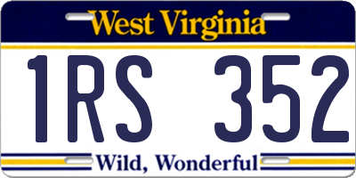 WV license plate 1RS352