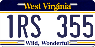 WV license plate 1RS355