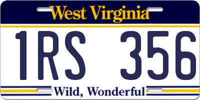 WV license plate 1RS356