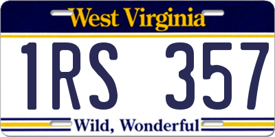 WV license plate 1RS357