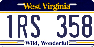 WV license plate 1RS358