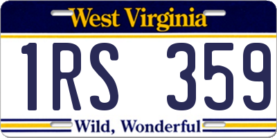 WV license plate 1RS359