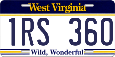 WV license plate 1RS360