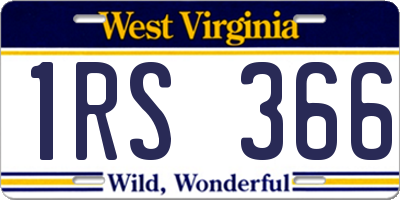 WV license plate 1RS366